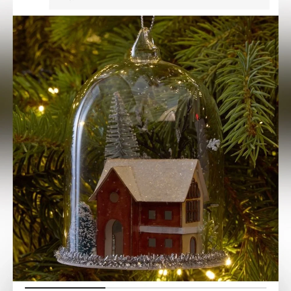 NWT - Holiday Cabin Cloche Ornament